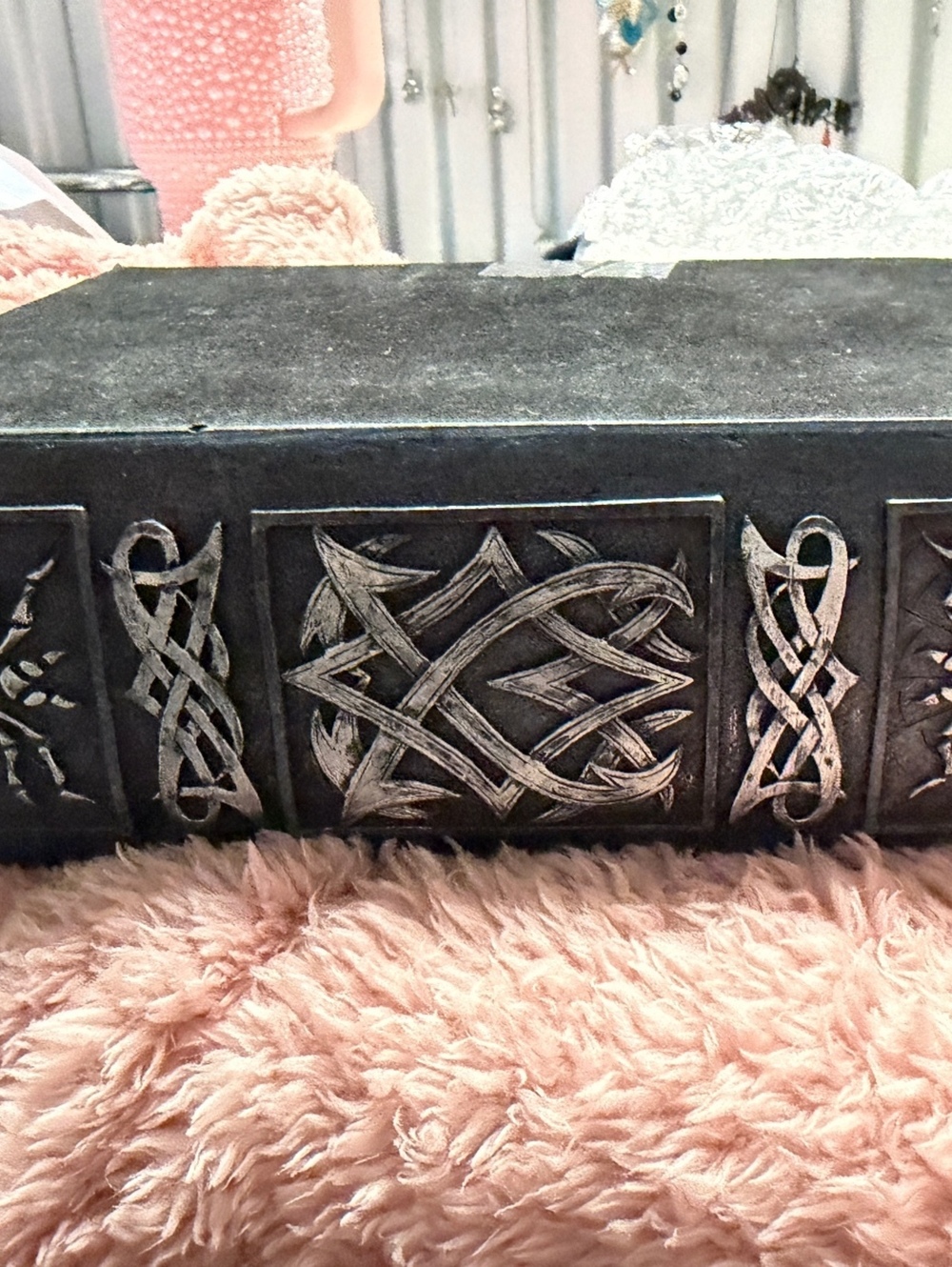 Book of Spells Gothic Witchcraft Faux Book Hidden Storage Box Celtic Spider - Picture 3 of 7